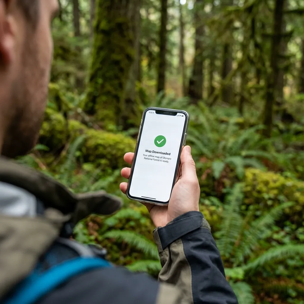 Smartphone showing map downloaded success screen